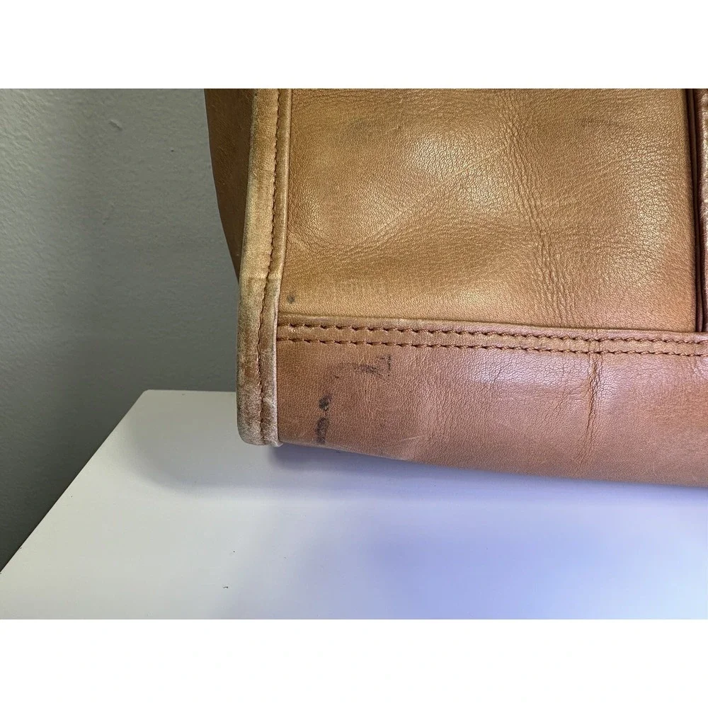 Vintage RENWICK Tan Brown Leather Messenger Bag Shoulder‎ Straps